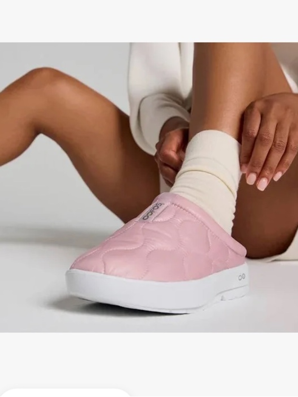Oofos OOcoozie Thermo Mule Pink Quilted Shoe Recovery Technology Cozy Size W 7 - Picture 10 of 16